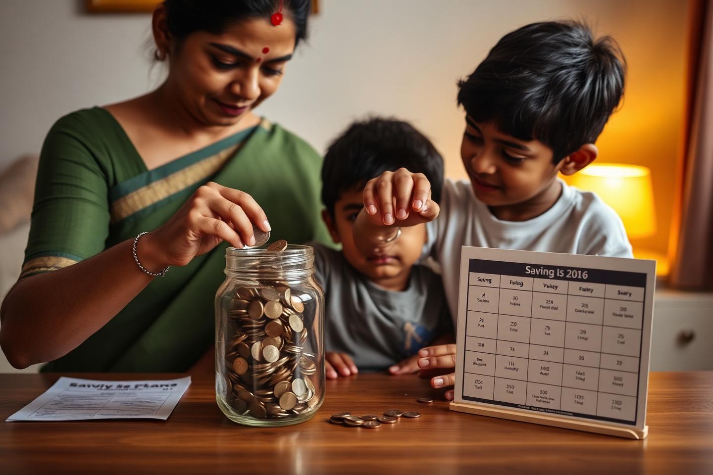 A parent and child building a savings habit together